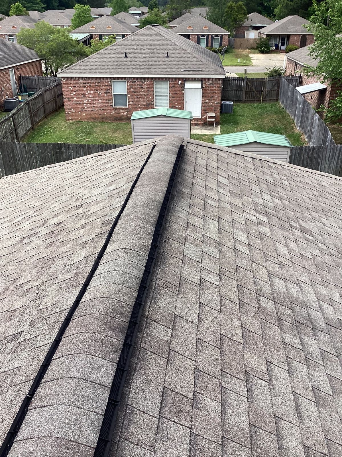 Before photo of a GAF Timberline HDZ shingle roof in Hickory before work by Southeast Roofing in Hattiesburg, MS.