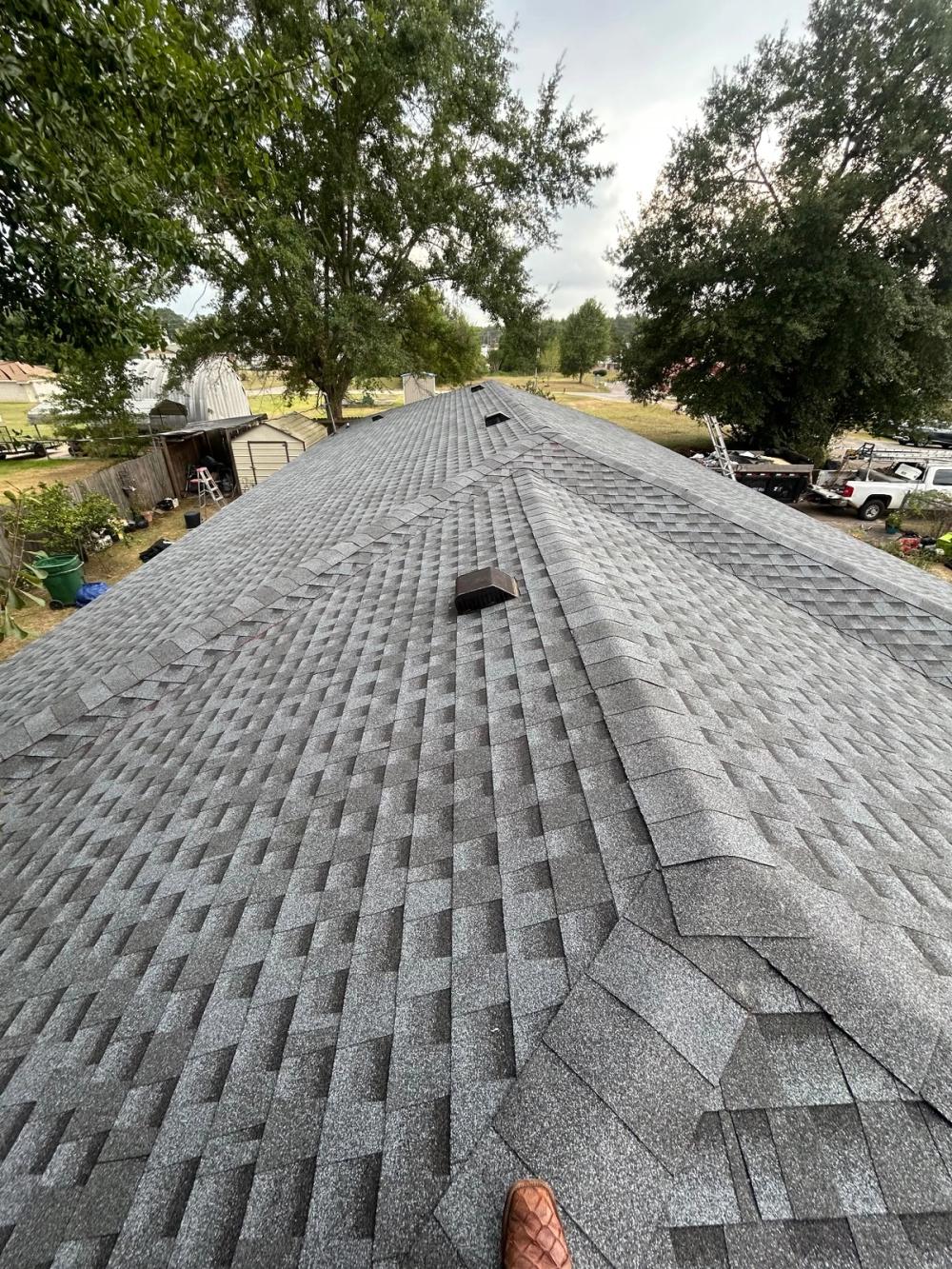 After photo of a GAF Timberline HDZ shingle roof in Pewter Gray completed by Southeast Roofing in Leakesville, MS.