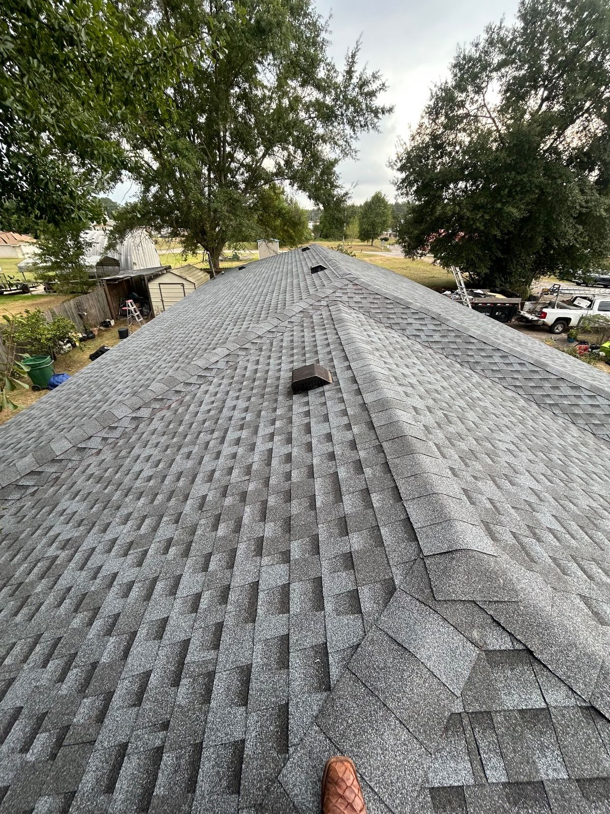 After photo of a GAF Timberline HDZ shingle roof in Pewter Gray completed by Southeast Roofing in Leakesville, MS.