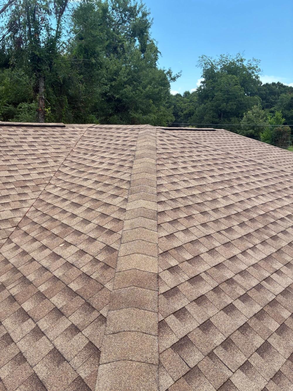 After photo of a GAF Timberline HDZ shingle roof in Shakewood completed by Southeast Roofing in McComb, MS.