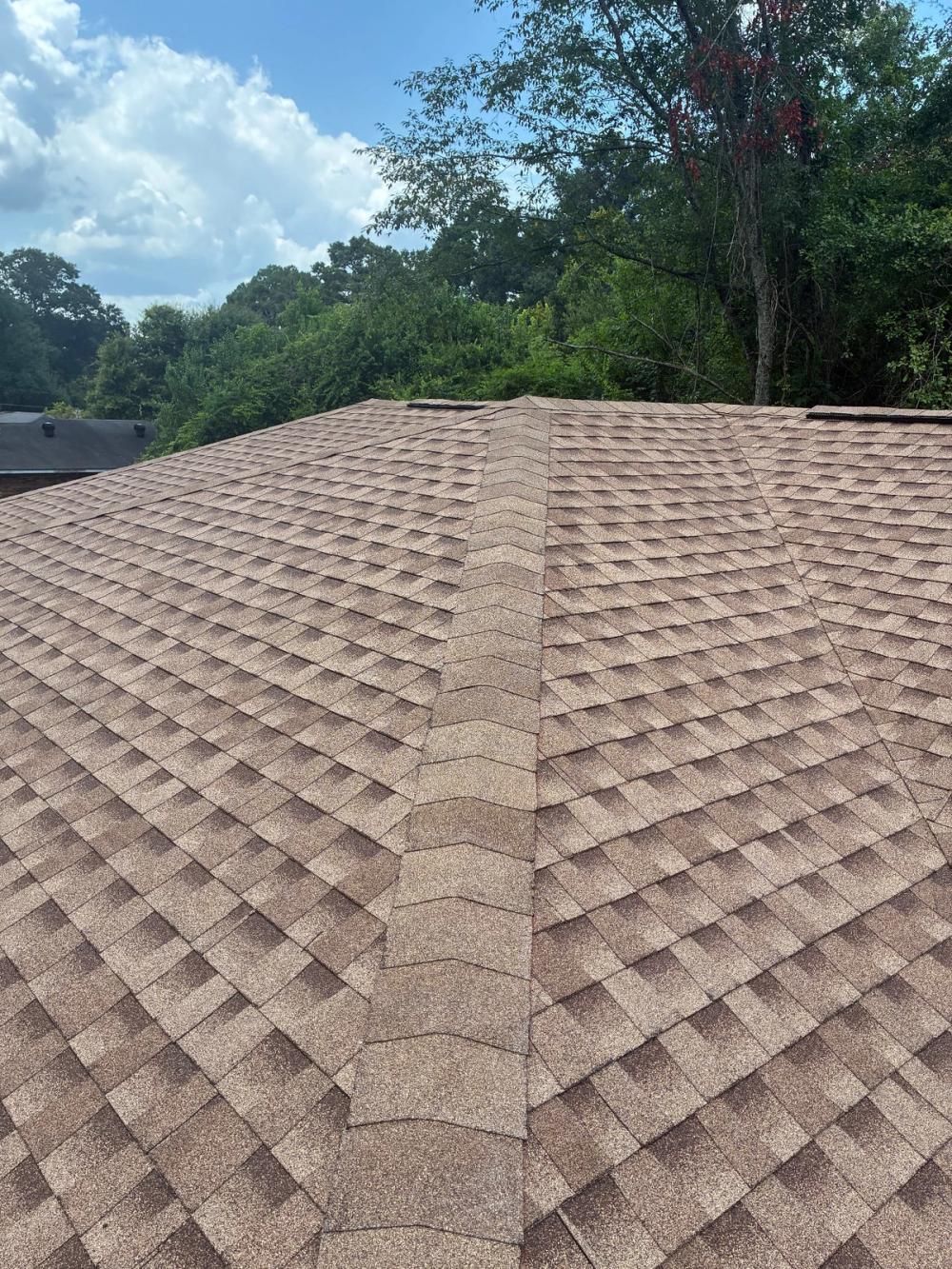 After photo of a GAF Timberline HDZ shingle roof in Shakewood completed by Southeast Roofing in McComb, MS.