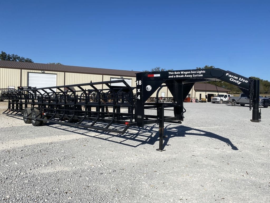 Industrias America 18 FT Manual Dump Double Wide Hay Bale Trailer