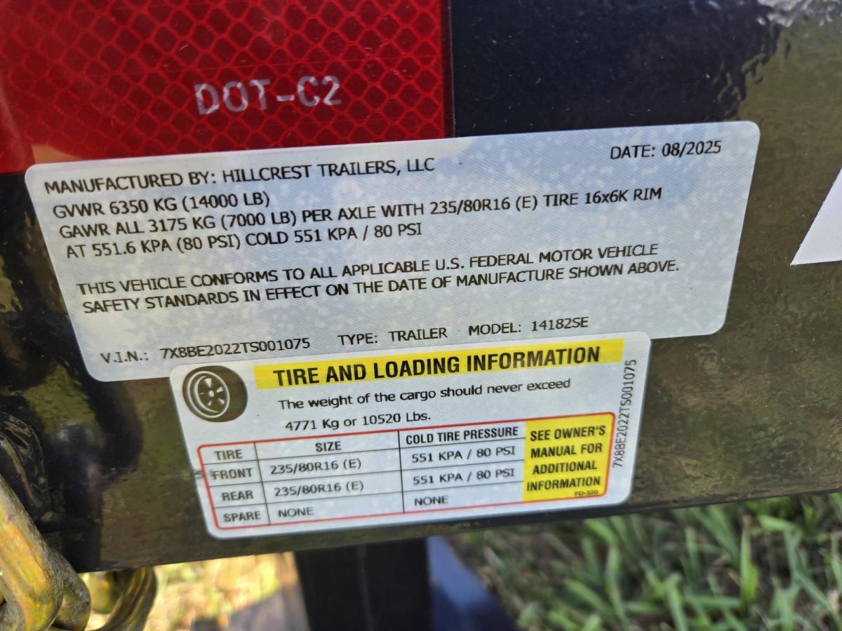 Hillcrest 14K 20 FT Equipment Trailer