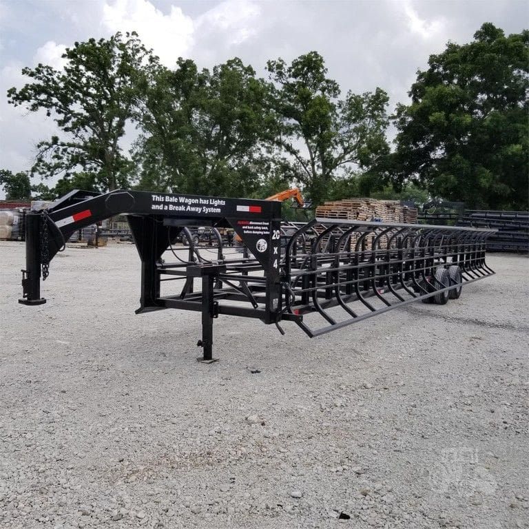 Industrias America 20 FT Double Wide Hydraulic Latch Hay Bale Trailer