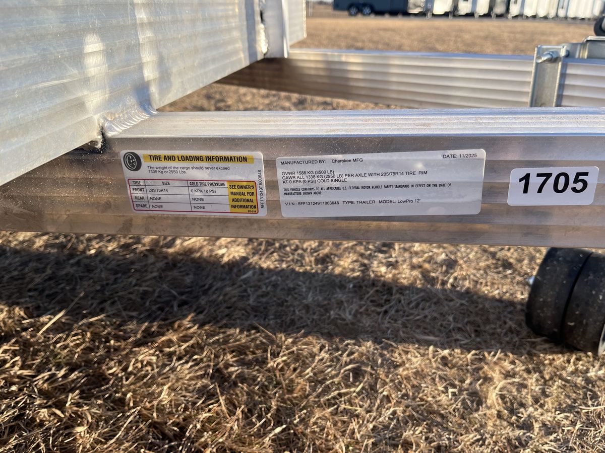 Cherokee 3.5K 12 FT Aluminum Utility Trailer