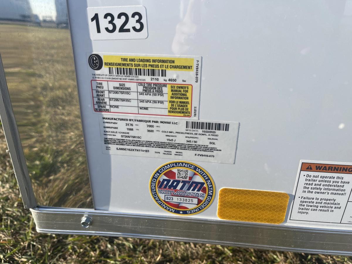 Formula 7K 16 FT Traverse Flat Top V-Nose Cargo Trailer