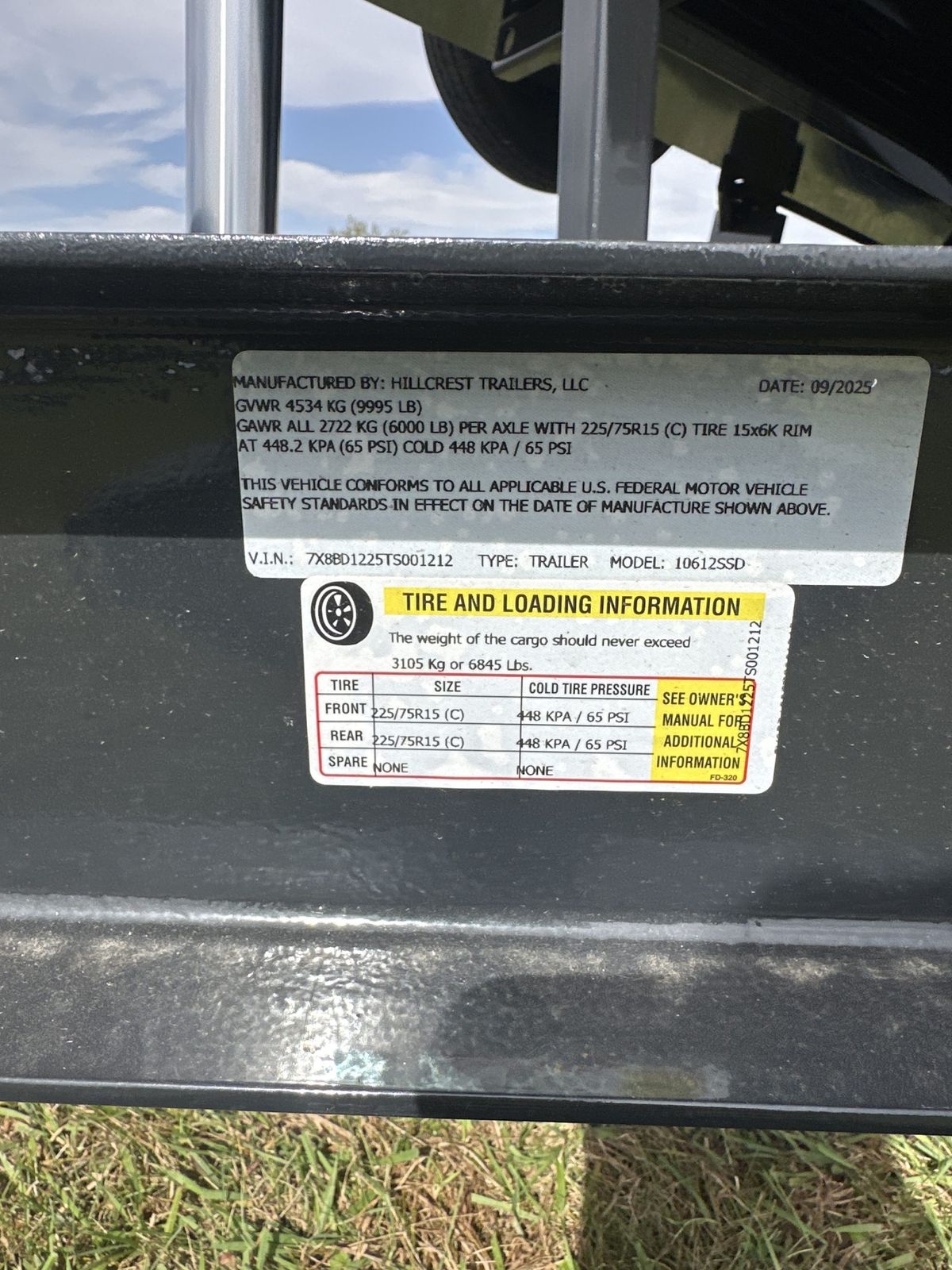 Hillcrest 10K 12 FT Dump Trailer