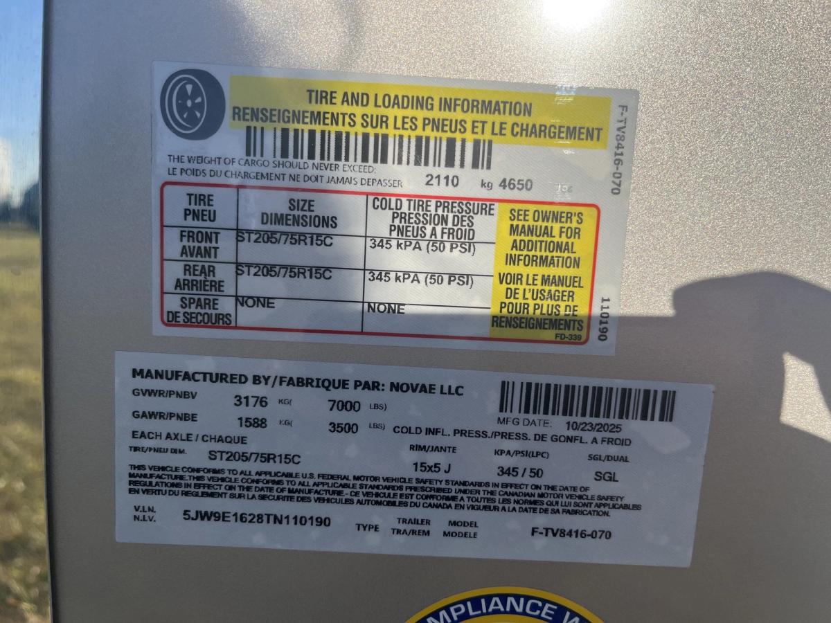 Formula 7K 16 FT Traverse Flat Top V-Nose Cargo Trailer