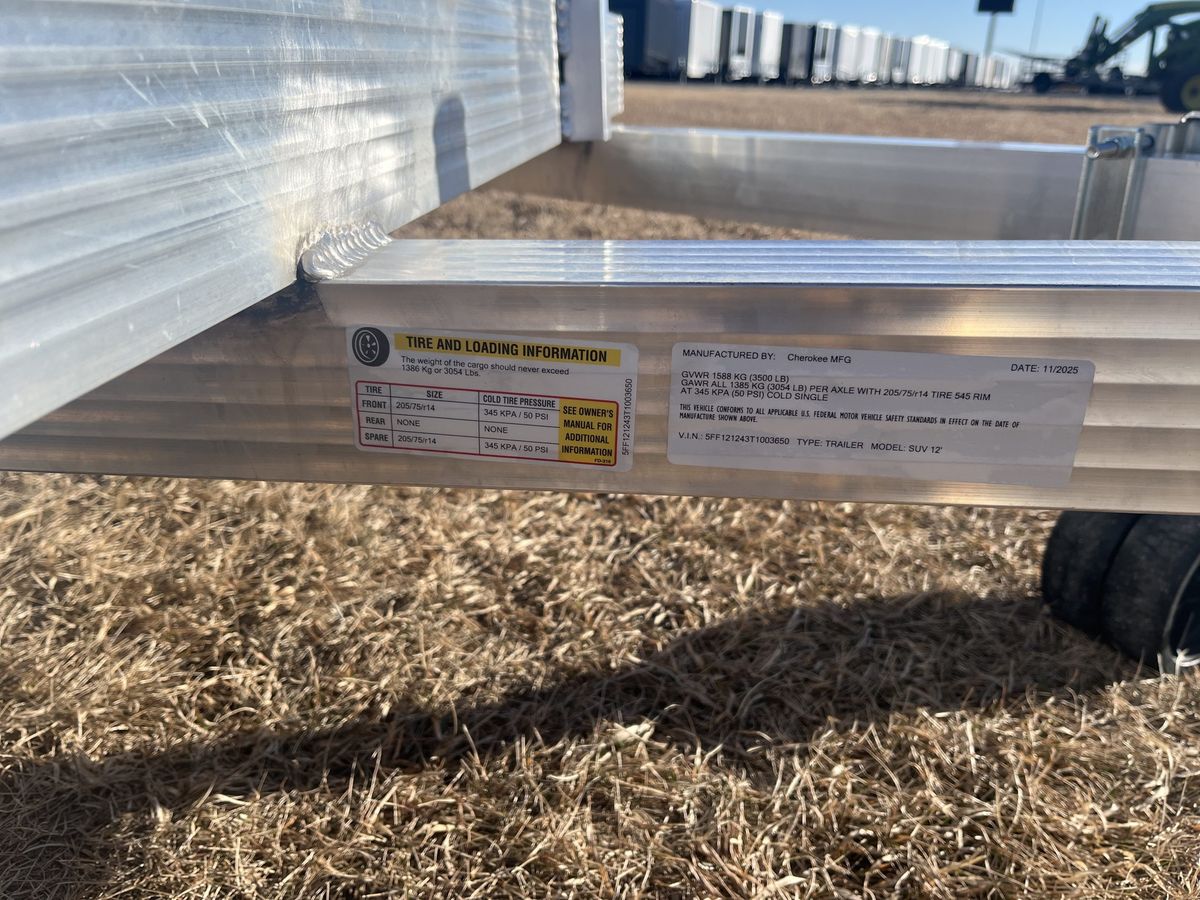 Cherokee 3.5K 12 FT Aluminum Utility Trailer