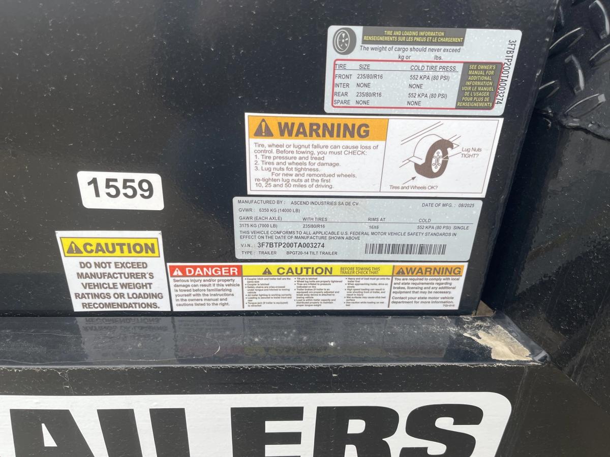 Bison 14K 20 FT Tilt Trailer