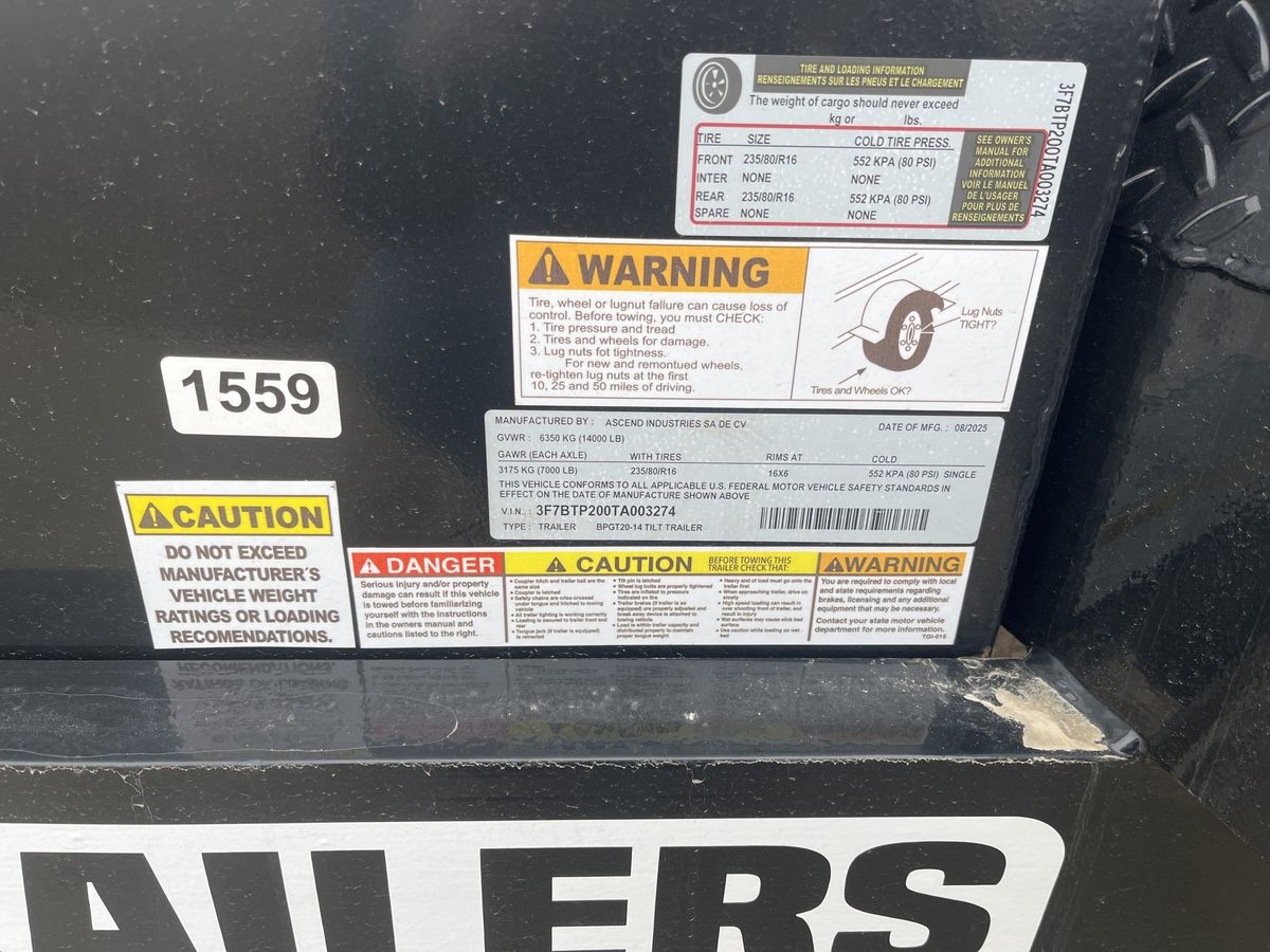 Bison 14K 20 FT Tilt Trailer