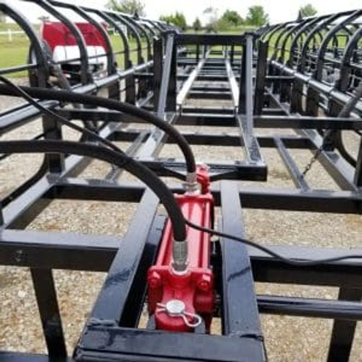 Industrias America 18 FT Hydraulic Latch Double Wide Hay Bale Trailer