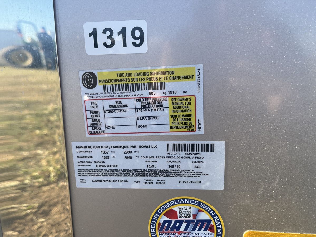 Formula 3K 12 FT Traverse Flat Top V-Nose Cargo Trailer