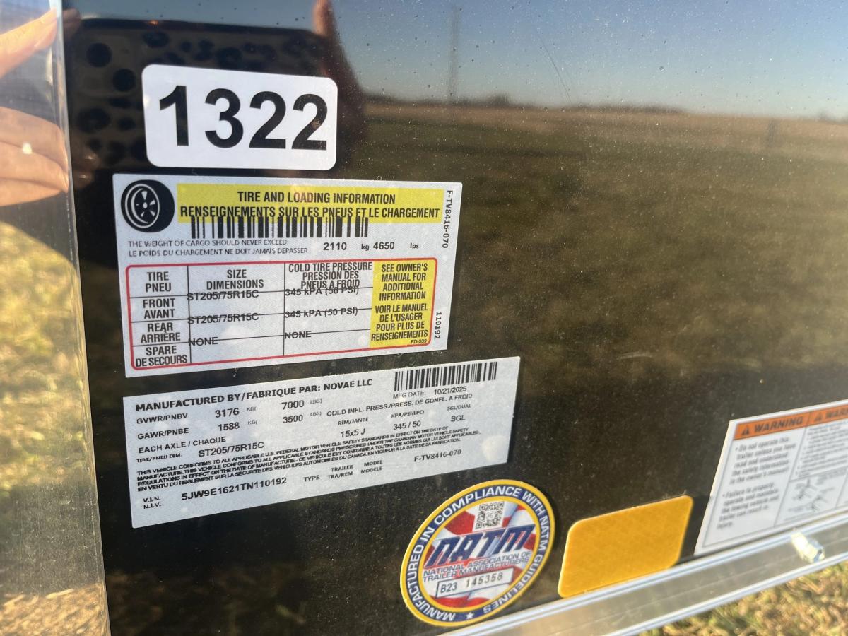 Formula 7K 16 FT Traverse Flat Top V-Nose Cargo Trailer