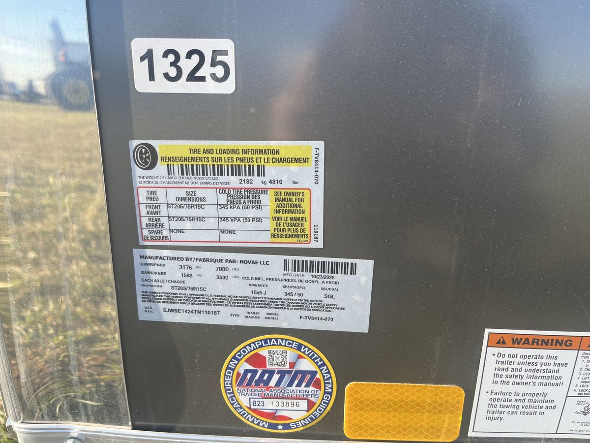 Formula 7K 14 FT Traverse Flat Top V-Nose Cargo Trailer