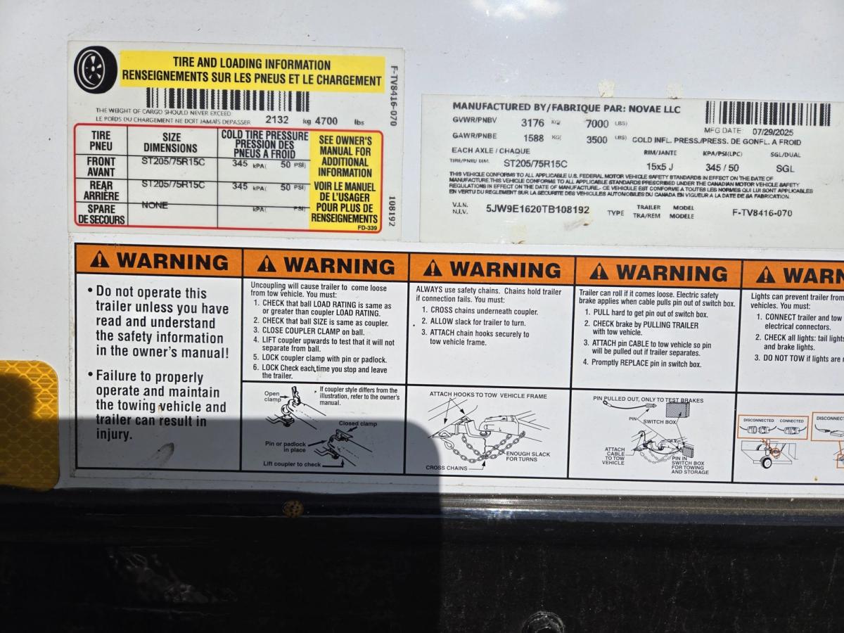 Formula 7K 16 FT Traverse Flat Top V-Nose Cargo Trailer