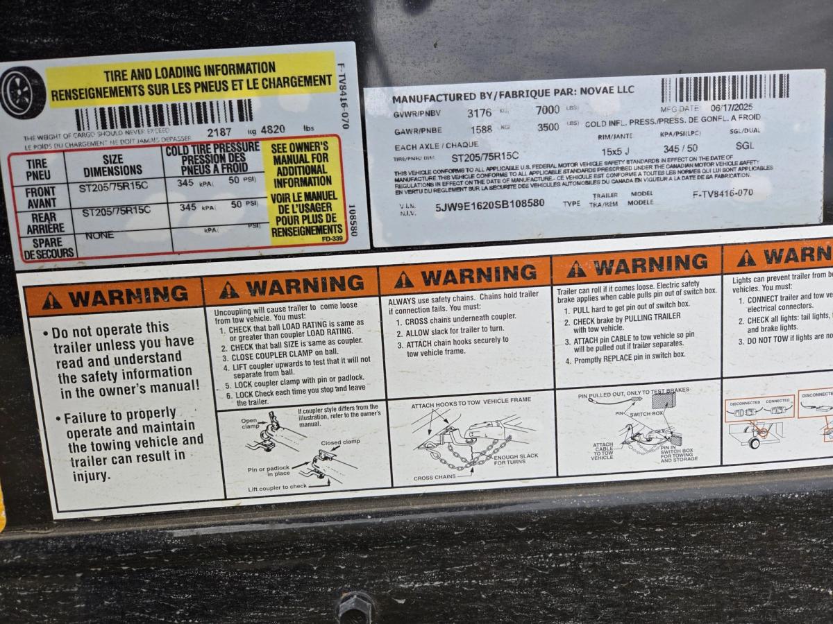 Formula 7K 16 FT Traverse Flat Top V-Nose Cargo Trailer