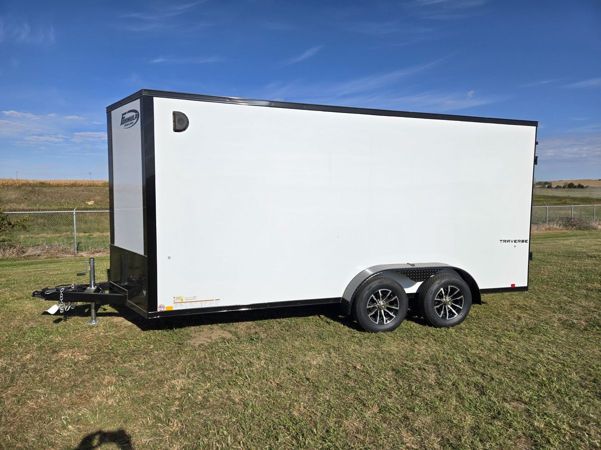Formula 7K 16 FT Traverse Flat Top V-Nose Cargo Trailer