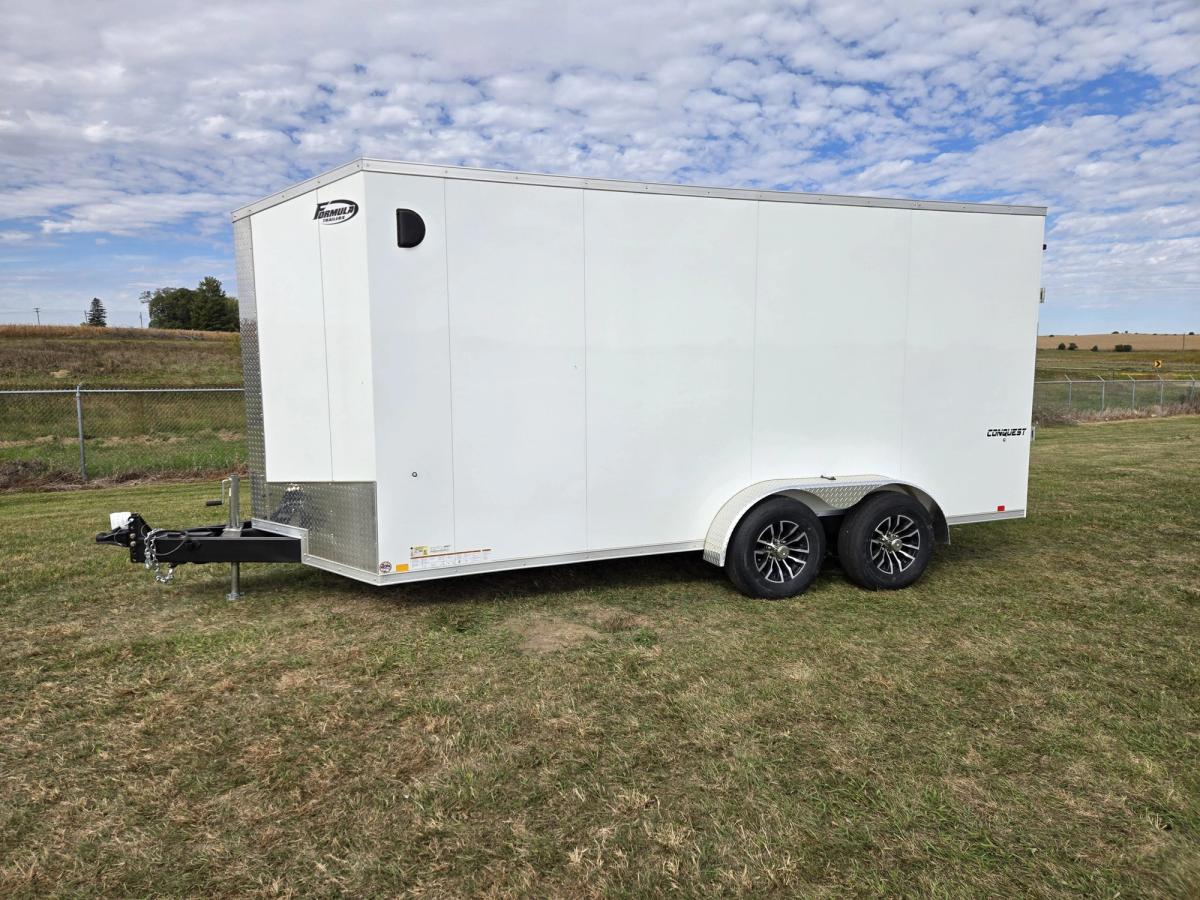 Formula 10K 16 FT Conquest Flat Top Sloped V-Nose Cargo Trailer