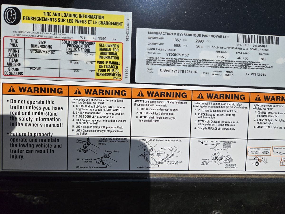 Formula 3K 12 FT Traverse Flat Top V-Nose Cargo Trailer