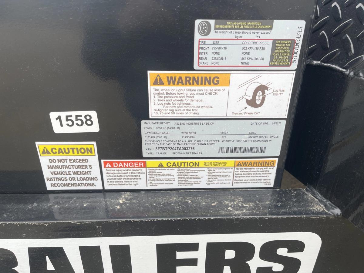 Bison 14K 20 FT Tilt Trailer