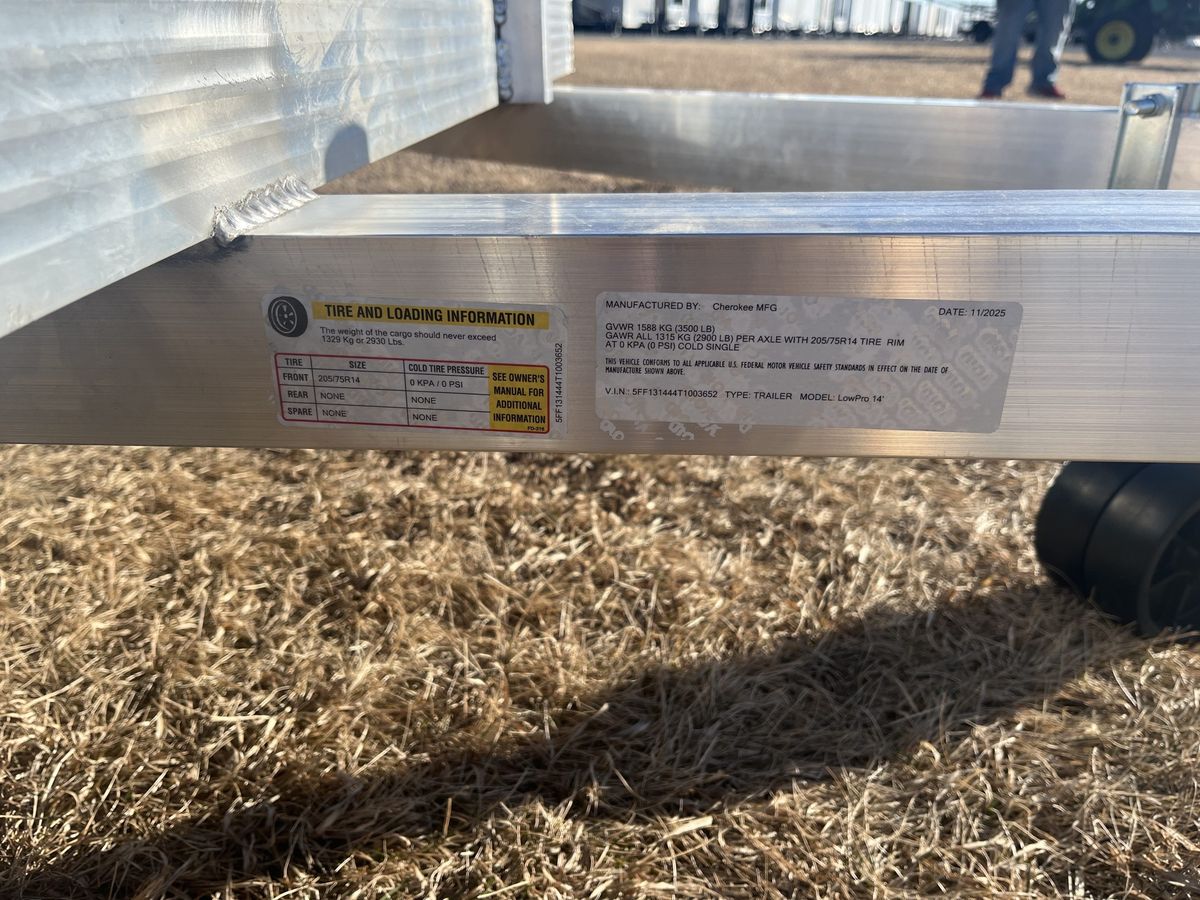 Cherokee 3.5K 14 FT Aluminum Utility Trailer