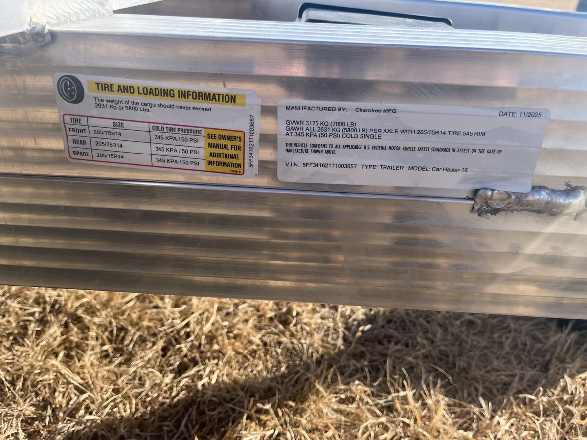 Cherokee 7K 16 FT Car Hauler