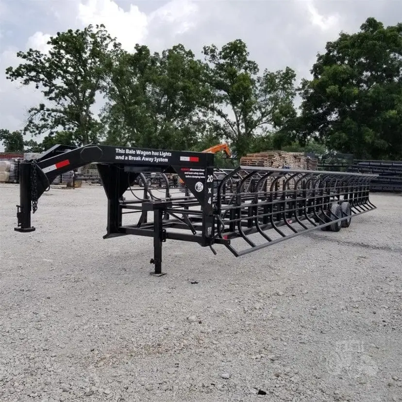 Industrias America 20 FT Double Wide Hydraulic Latch Hay Bale Trailer
