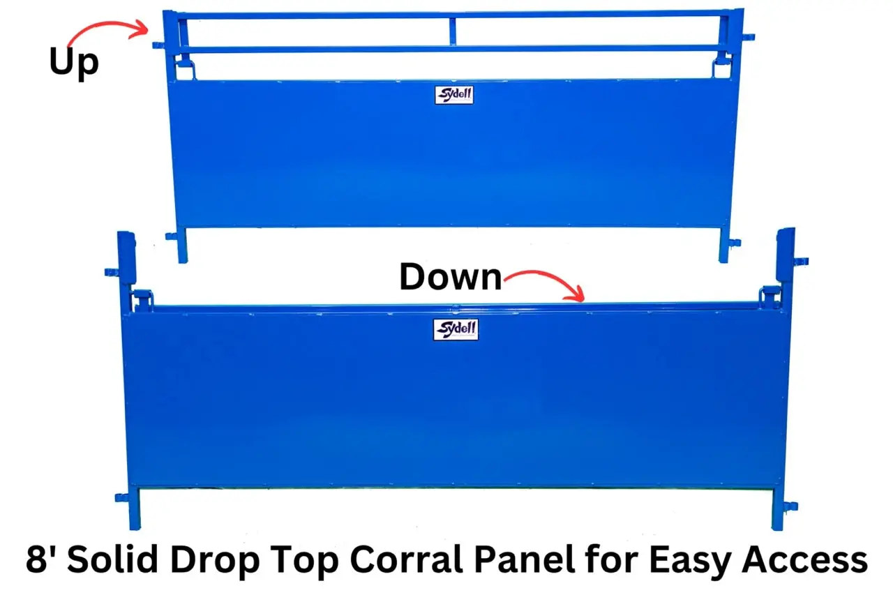 8' Solid Panel with 12" Drop Top for Sheep & Goats