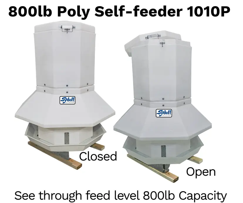 800lb Poly Self Feeder capacity for Sheep & Goats