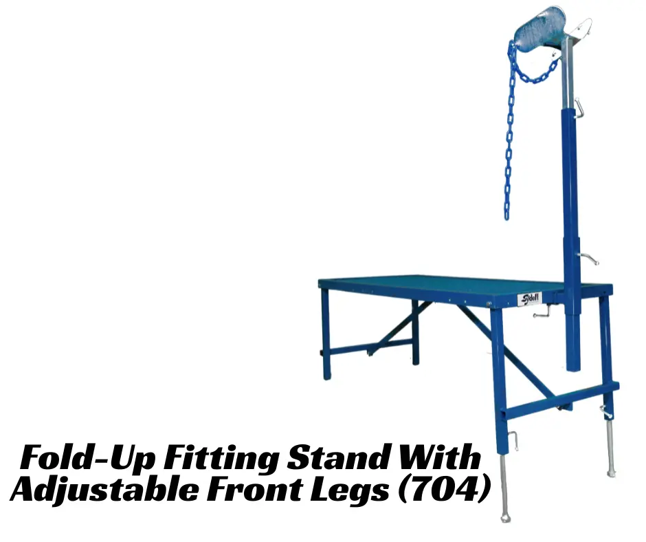 Fold-Up Fitting Stand with Adjustable Front Legs for Sheep & Goats