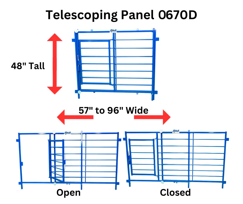 Telescoping Panel with Door for Sheep & Goats