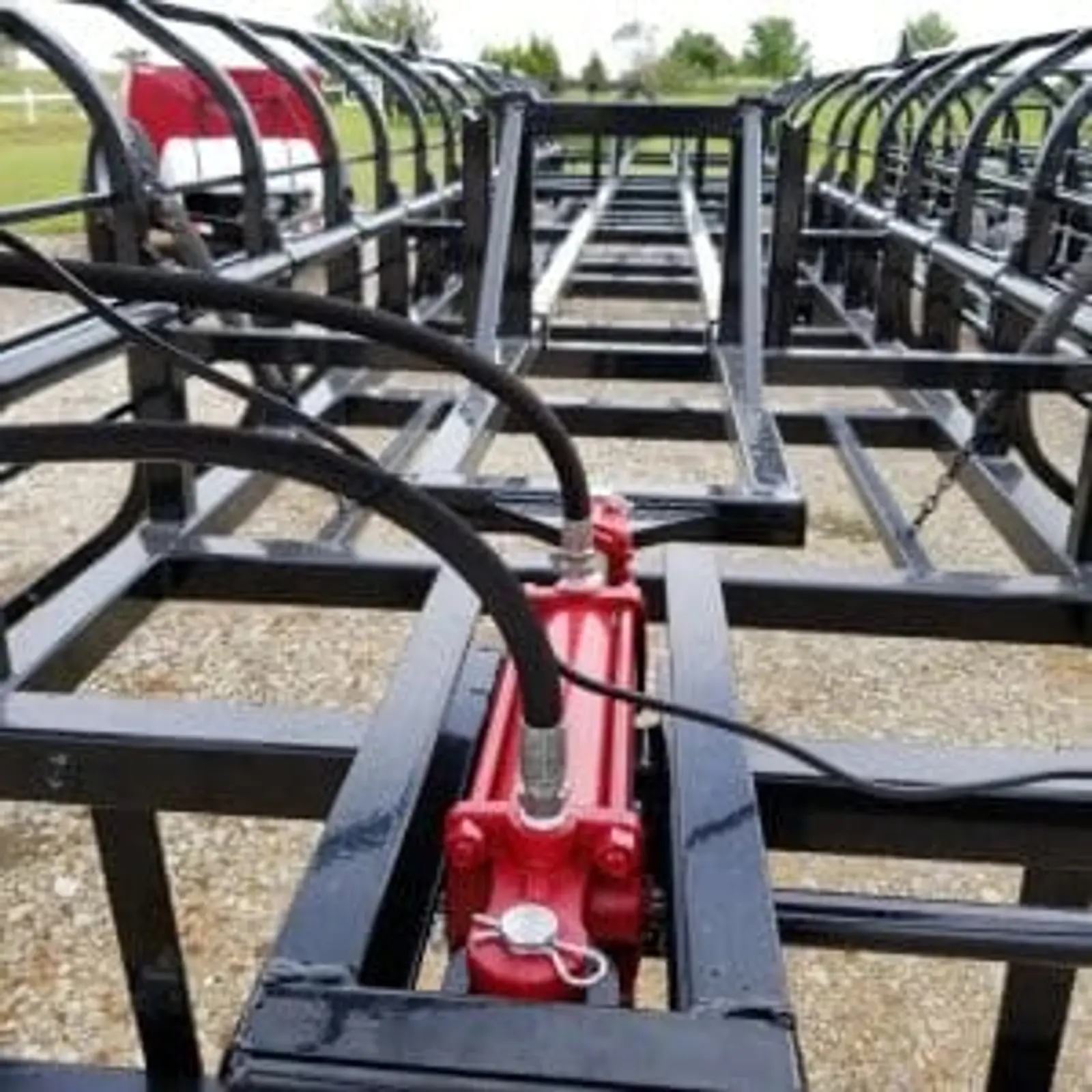 Industrias America 18 FT Hydraulic Latch Double Wide Hay Bale Trailer