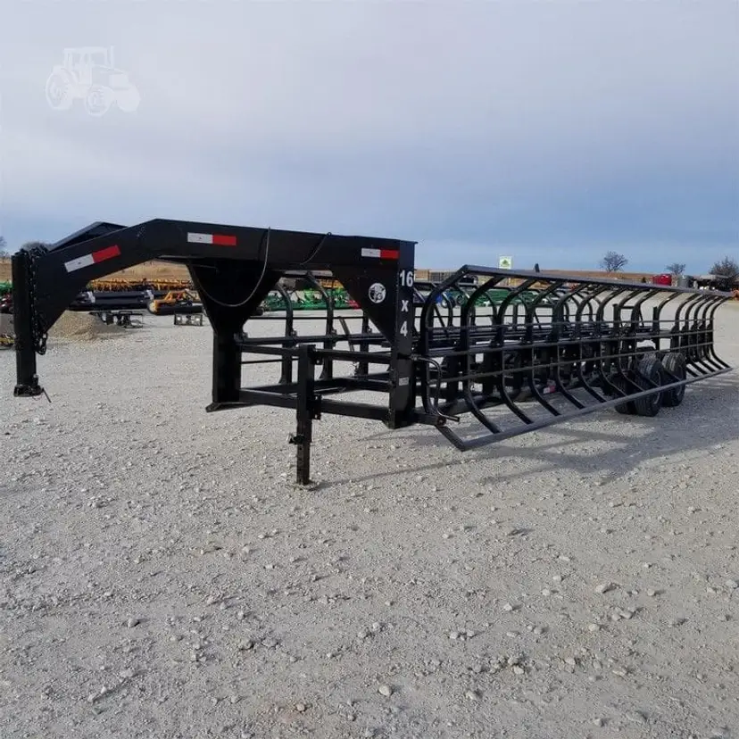 Industrias America 16 FT Manual Double Dump Hay Bale Trailer