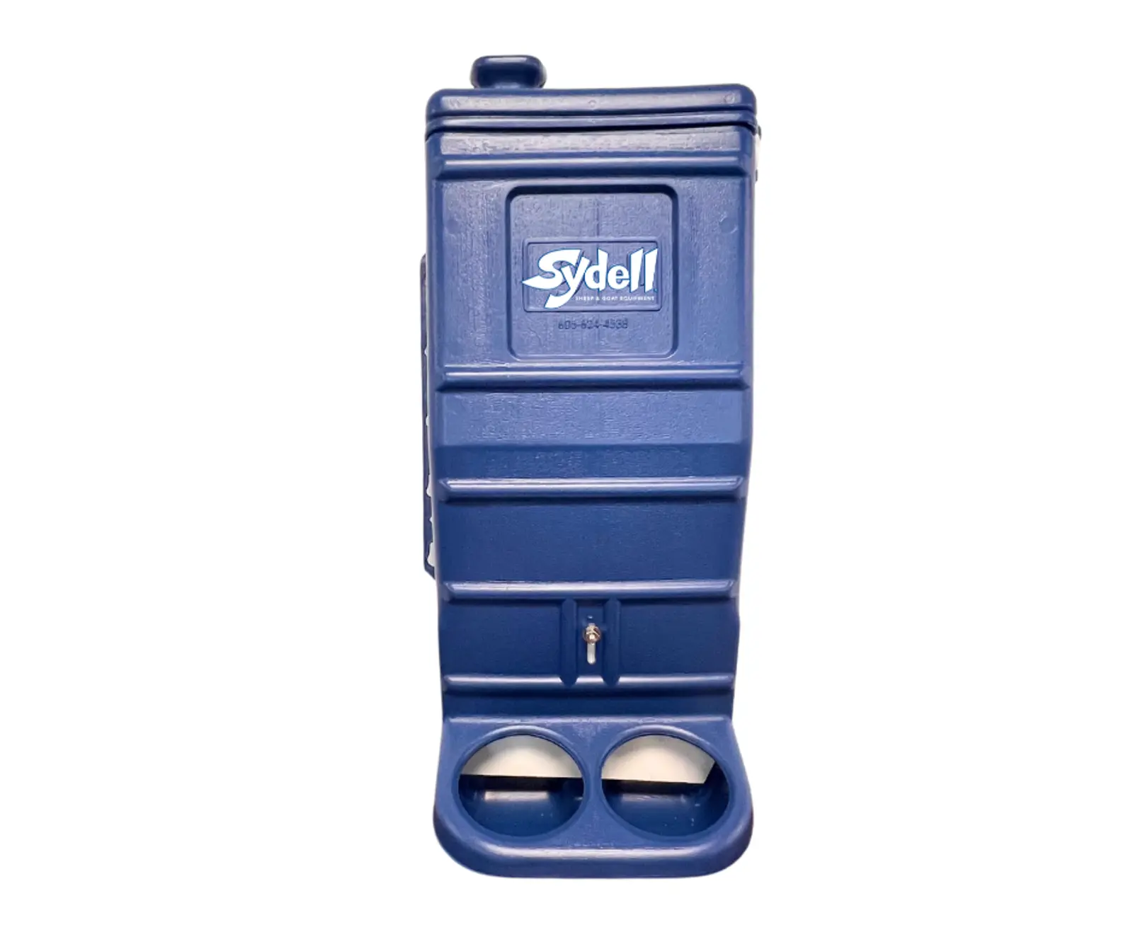 Blue Poly Mineral & Grain Feeder for Sheep, Goats & Livestock