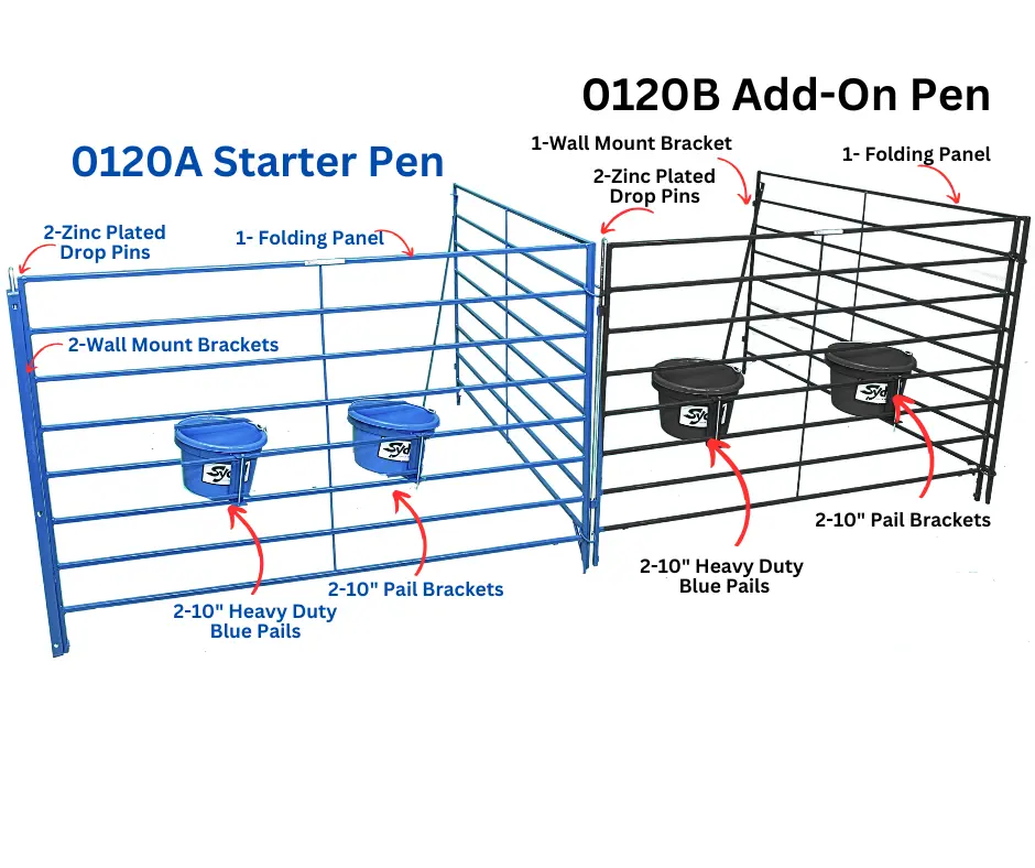 Folding Starter Lambing & Kidding Pen - Wall-Mount for Sheep & Goats