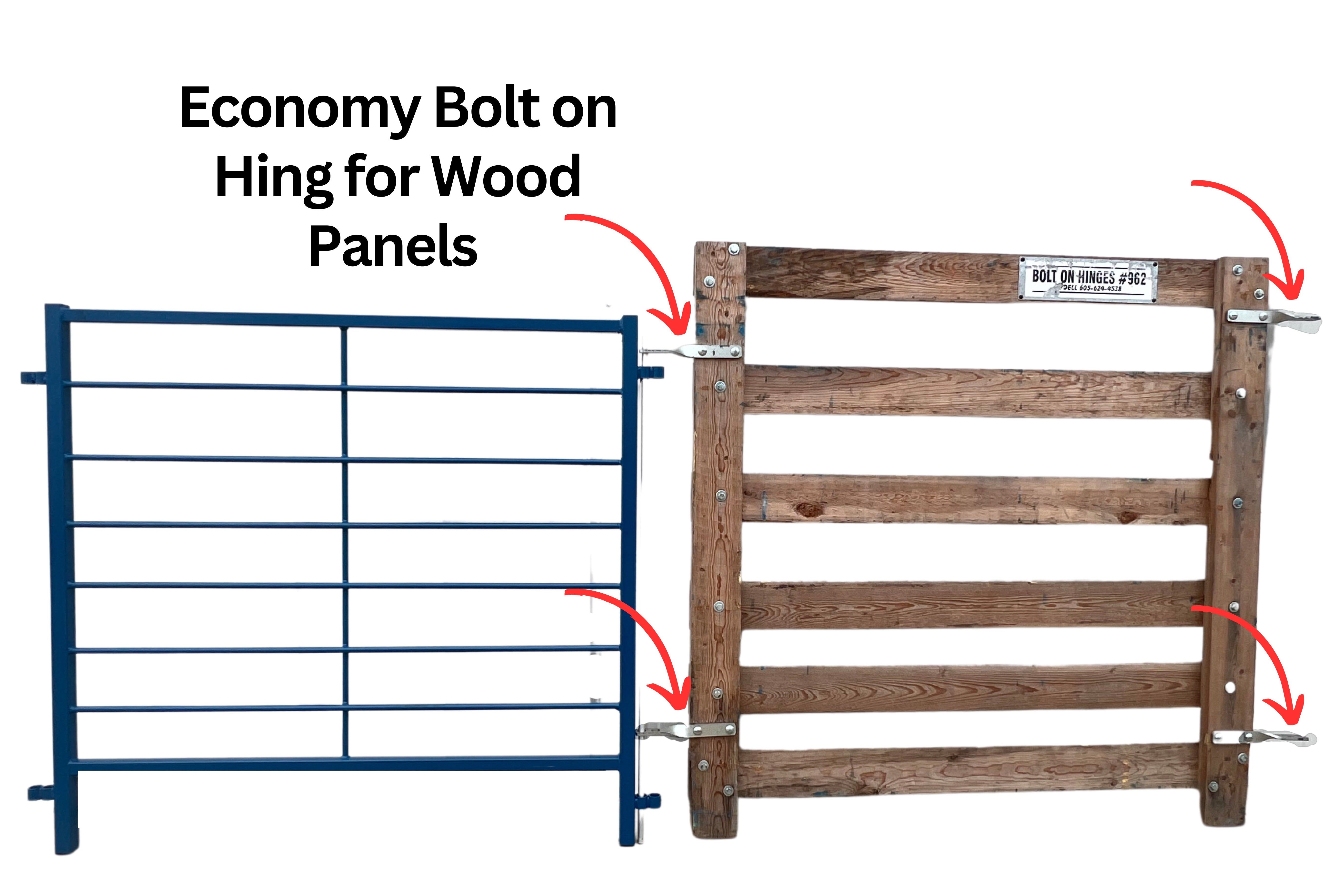 Panel Mounting Bolt-On Hinges - Item #0962 0962-5 0962-10 for Sheep & Goats