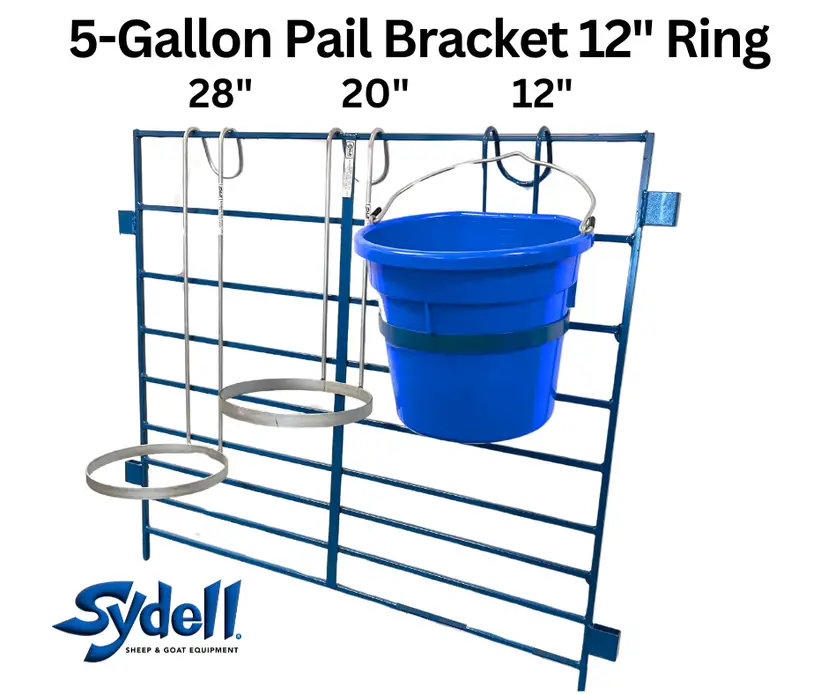 12" Ring Pail Brackets for 3-5 Gallon Buckets for Sheep & Goats