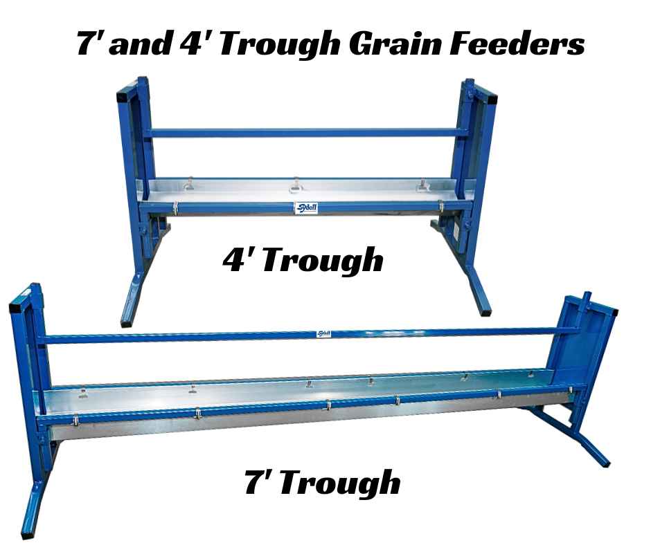 Bunk/Trough Grain Feeder, Flat Trough 4' (0852F-4) 7' for Sheep & Goats