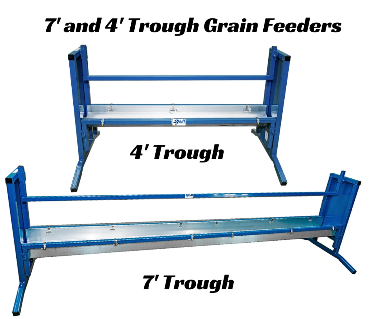 Bunk/Trough Grain Feeder, Flat Trough 4' (0852F-4) 7' for Sheep & Goats