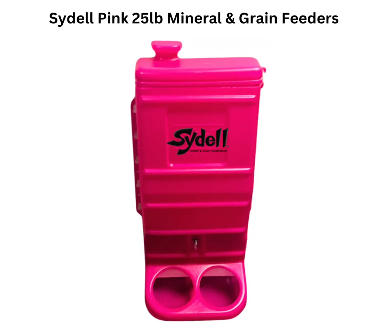 Pink Poly Mineral & Grain Feeder for Sheep, Goats & Livestock