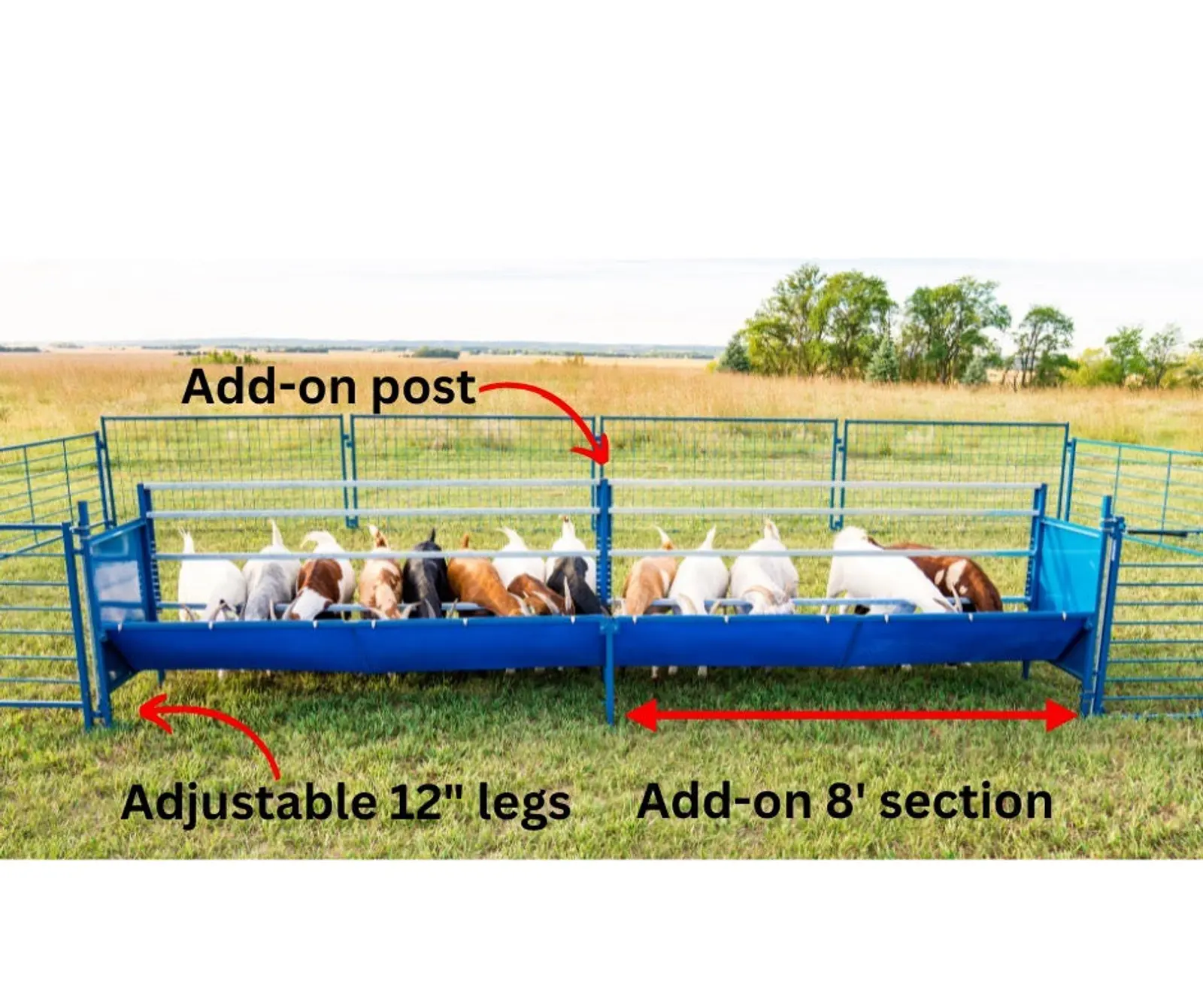 Add-on Horizontal Fenceline Feeders for Sheep & Goats