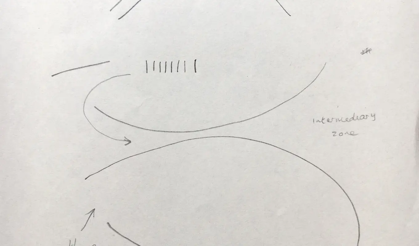 Pencil line scribbles on a sheet of white paper.