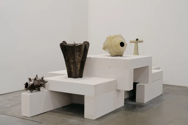 Some ceramic pieces on the tables.