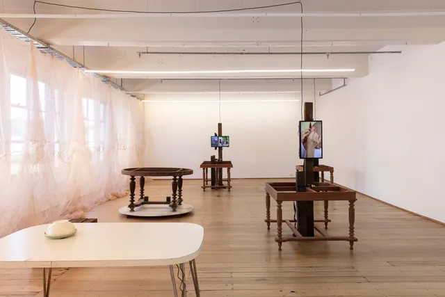 Installations at 'Inheritance' exhibition at West Space.