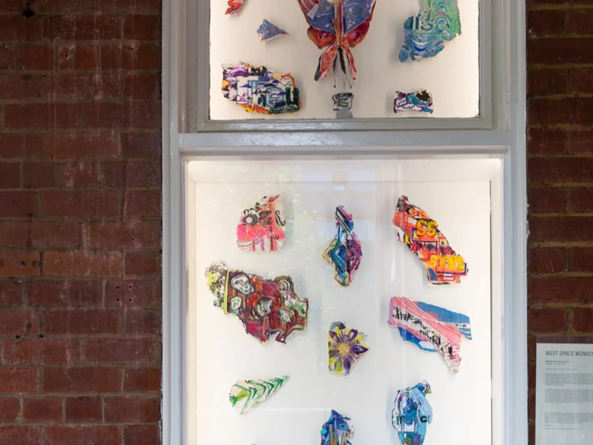 Collage and drawing artworks displaying in the art space window.