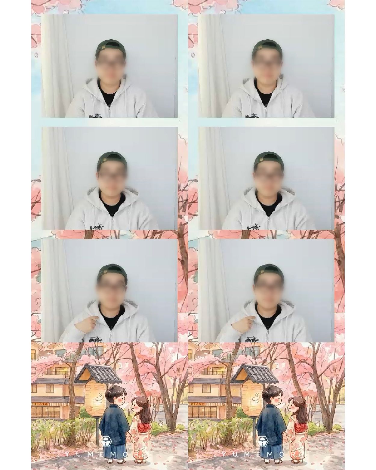 유메모리 벚꽃 에디션 포토부스 디자인 프레임 및 인화 사진