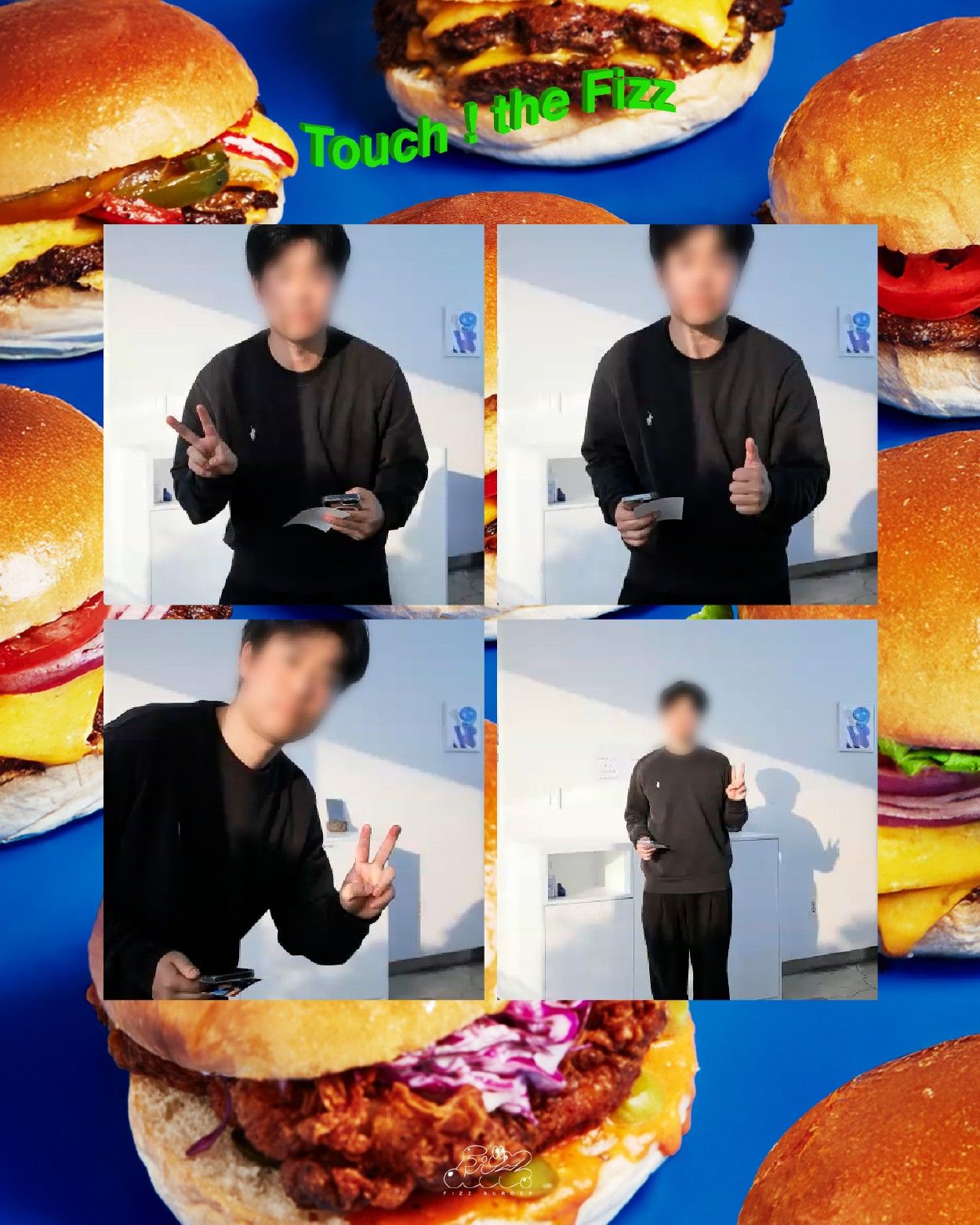 피즈버거 한정 디자인 프레임 네컷사진 인화물