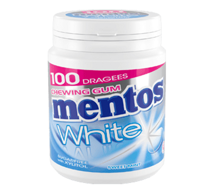 MENTOS GUM WHITE SWEET MINT 100 PIÈCES