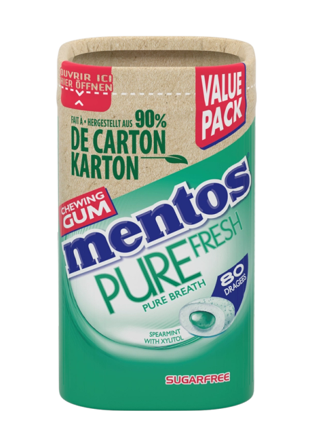 MENTOS GUM PURE FRESH SPEARMINT KARTON BOTTLE | Mentos Switzerland